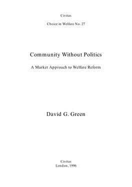 Community Without Politics