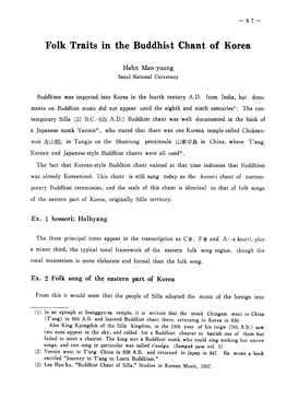 Folk Traits in the Buddhist Chant of Korea