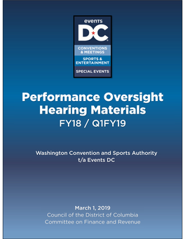 Performance Oversight Hearing Materials FY18 / Q1FY19