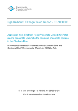 Ngā Kaihautū Tikanga Taiao Report - EEZ000006