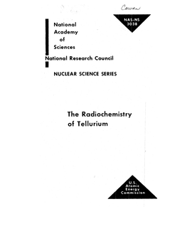 The Radiochemistry of Tellurium