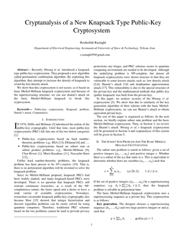 Cryptanalysis of a New Knapsack Type Public-Key Cryptosystem