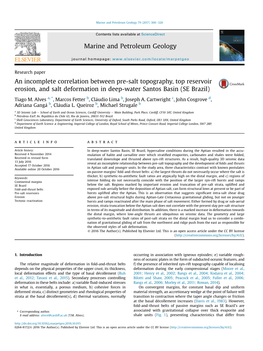 An Incomplete Correlation Between Pre-Salt Topography, Top Reservoir Erosion, and Salt Deformation in Deep-Water Santos Basin (SE Brazil)