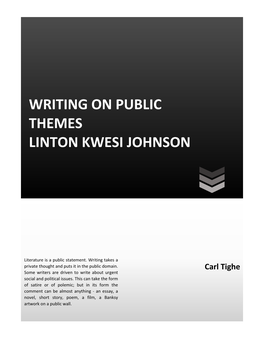 Writing on Public Themes Linton Kwesi Johnson