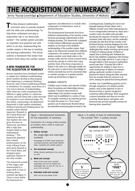 THE ACQUISITION of NUMERACY for TEACHERS Jenny Young-Loveridge ■ Department of Education Studies, University of Waikato Set One,1999 12