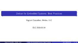 Debian for Embedded Systems: Best Practices