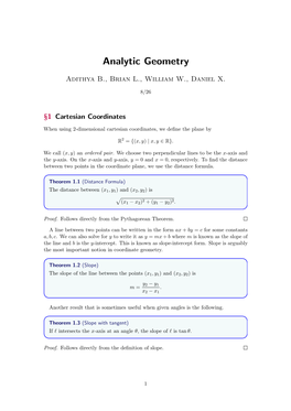 Analytic Geometry