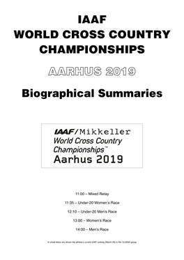 IAAF WORLD CROSS COUNTRY CHAMPIONSHIPS Biographical