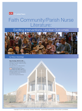 Faith Community/Parish Nurse Literature: Exciting Interventions, Unclear Outcomes Arkreligion.Com / Art Directors & TRIP / Alamy
