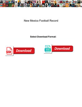 New Mexico Football Record