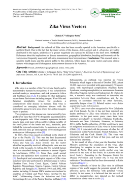 Zika Virus Vectors