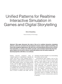 Unified Patterns for Realtime Interactive Simulation in Games