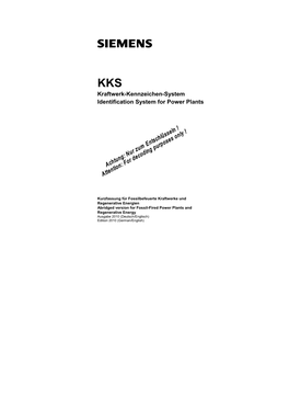 KKS Kraftwerk-Kennzeichen-System Identification System for Power Plants