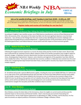Economic Briefings in July Offering