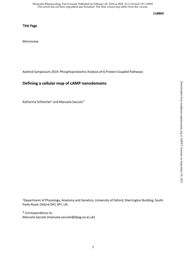 Defining a Cellular Map of Camp Nanodomains