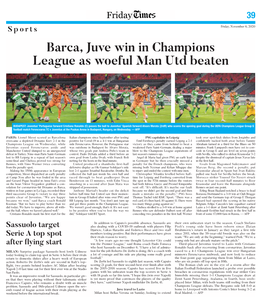 Barca, Juve Win in Champions League As Woeful Man Utd Beaten