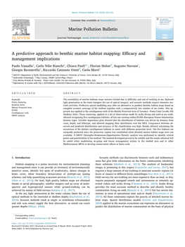 A Predictive Approach to Benthic Marine Habitat Mapping