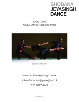FAULTLINE GCSE Dance Resource Pack