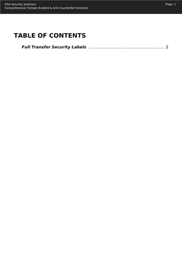 Full-Transfer-Security-Labels Catalog