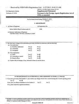 • - --Received by NSD/FARA Registration Unit 11/27/2013 10:45:33 AM OMB NO