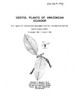 Useful Plants of Amazonian Ecuador