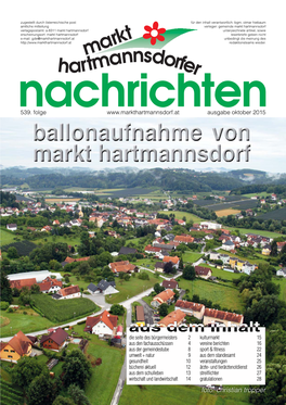 Markt Hartmannsdorfer Nachrichten, Folge 539, Oktober 2015