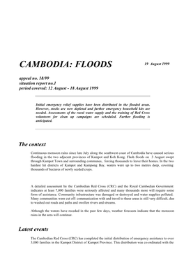 CAMBODIA FLOODS (Appeal 18/99)