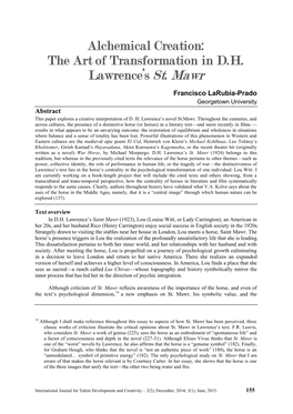 The Art of Transformation in DH Lawrence's St. Mawr