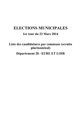 Candidats Communes Scrutin Plurinominal 28