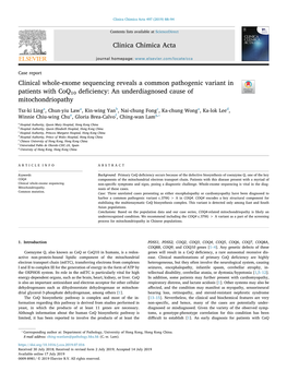 Clinical Whole-Exome Sequencing Reveals a Common Pathogenic Variant in Patients with Coq10 Deficiency an Underdiagnosed Cause O