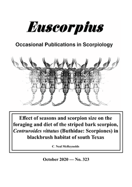 Effect of Seasons and Scorpion Size on The