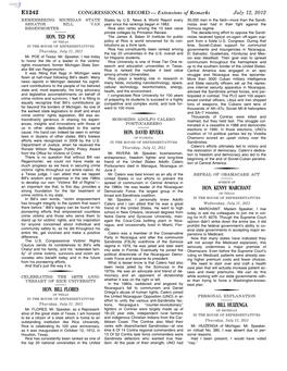 CONGRESSIONAL RECORD— Extensions of Remarks E1242 HON. TED POE HON. BILL FLORES HON. DAVID RIVERA HON. KENNY MARCHANT HON