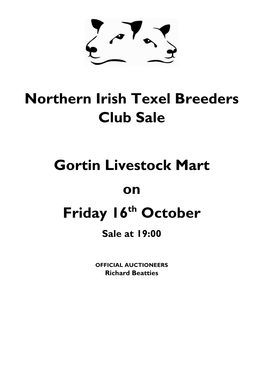 Northern Irish Texel Breeders Club Sale Gortin Livestock Mart On