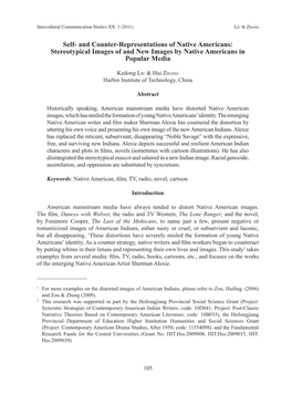 Self- and Counter-Representations of Native Americans: Stereotypical Images of and New Images by Native Americans in Popular Media