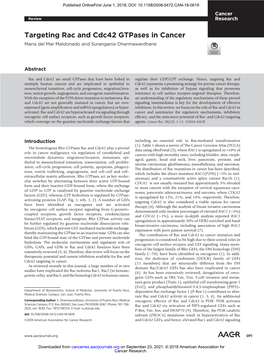 Targeting Rac and Cdc42 Gtpases in Cancer María Del Mar Maldonado and Suranganie Dharmawardhane