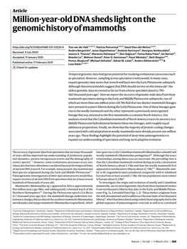 Million-Year-Old DNA Sheds Light on the Genomic History of Mammoths