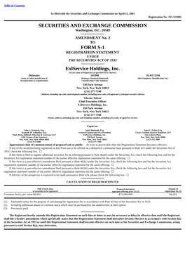 Securities and Exchange Commission Form S-1