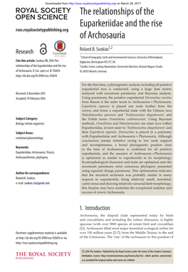 The Relationships of the Euparkeriidae and the Rise of Archosauria