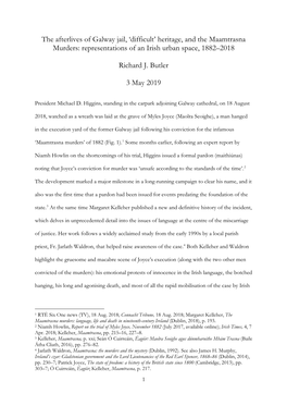 The Afterlives of Galway Jail, 'Difficult' Heritage, and the Maamtrasna Murders: Representations of an Irish Urban Space, 18