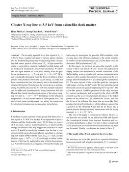 Cluster X-Ray Line at 3.5 Kev from Axion-Like Dark Matter