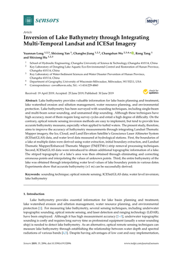 Inversion of Lake Bathymetry Through Integrating Multi-Temporal Landsat and Icesat Imagery