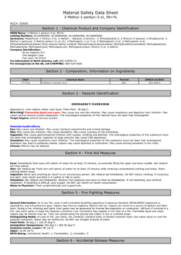 Material Safety Data Sheet