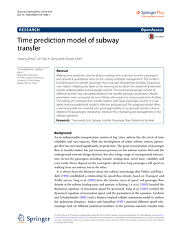 Time Prediction Model of Subway Transfer