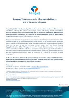 Bouygues Telecom Opens Its 5G Network in Nantes and in Its Surrounding Area