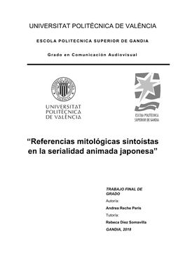 “Referencias Mitológicas Sintoístas En La Serialidad Animada Japonesa”