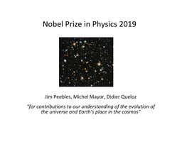 Nobel Prize in Physics 2019