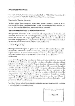 2015 and the Related Statements of Income, Retained Earnings, and Cash Flows for the Year Then Ended, and the Related Notes to the Financial Statements