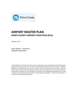 Airport Master Plan Pierce County Airport-Thun Field (Plu)