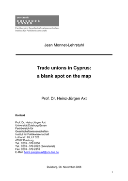 Trade Unions in Cyprus: a Blank Spot on the Map