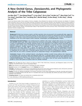 A New Orchid Genus, Danxiaorchis, and Phylogenetic Analysis of the Tribe Calypsoeae
